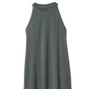 Athleta High Neck Rib Tank, Halter Top, Jasper Green, Size Small